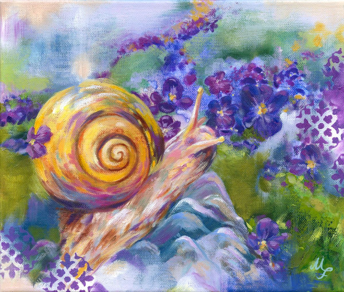 Dein Zuhause ist hier – Original-Gemälde von Monique Fischer, 25 × 30 cm, Acryl/Öl auf Leinwand