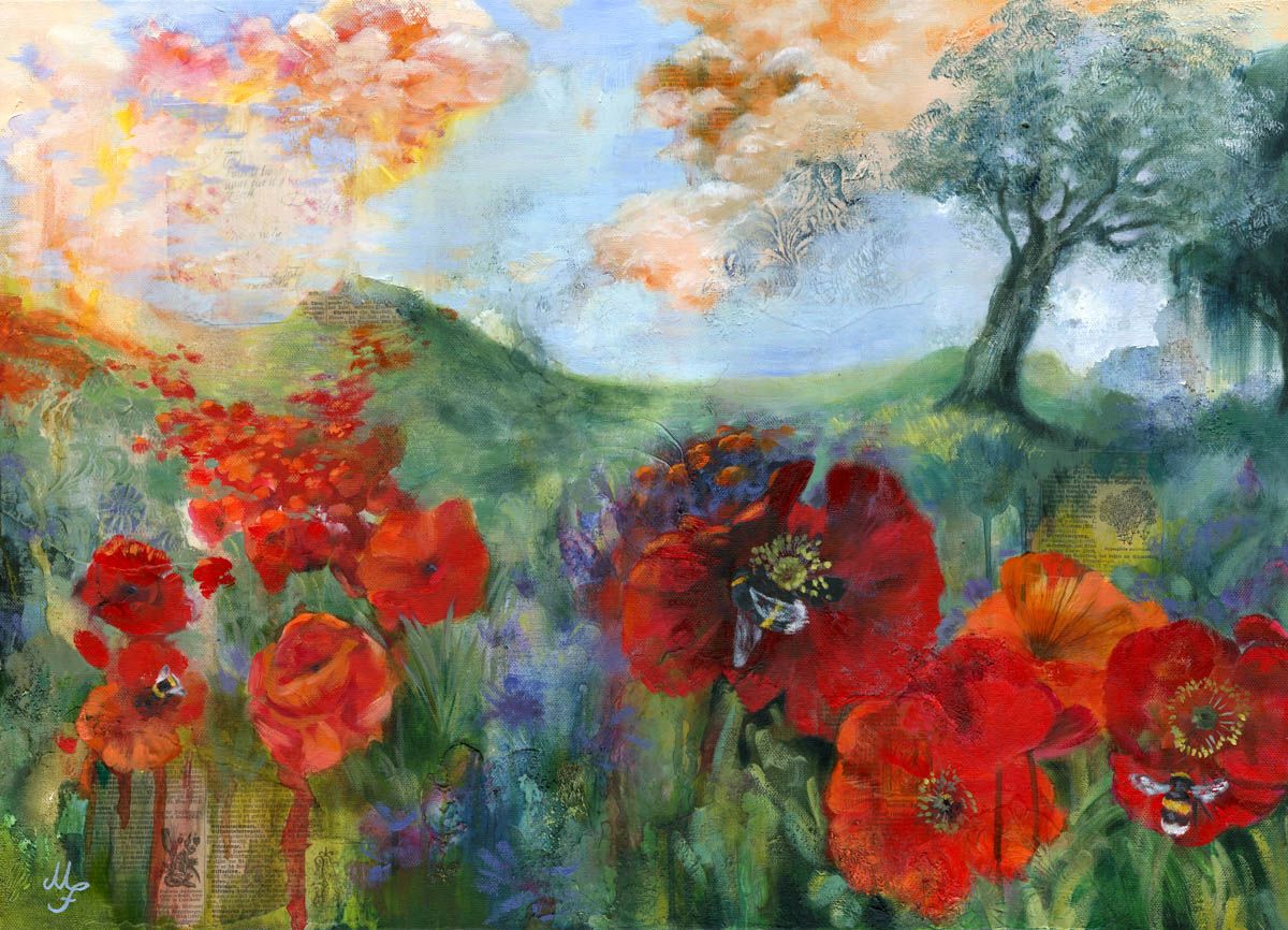 Erinnerung an Sommer – Original-Ölgemälde von Monique Fischer, 50 × 70 cm