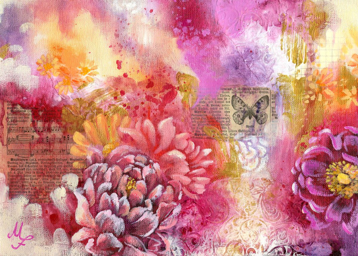 Sanfte Majestäten – Original-Ölgemälde von Monique Fischer, 21 × 29,7 cm